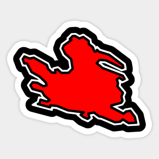 Mayne Island Silhouette in Solid Crimson Red - Simple Design - Mayne Island Sticker